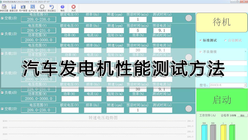汽车发电机性能测试方法